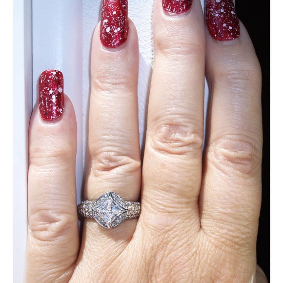 STAINLESS STEEL Princess & Round Cut Cubic Zirconia Ring - Picture 2 of 14